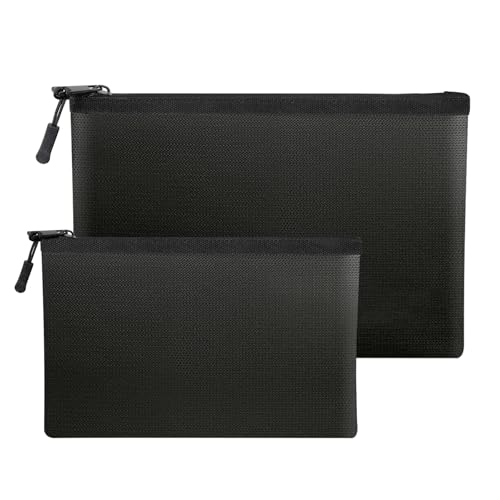 2 peças saco ignífugo impermeável, 34 x 25 cm + 28 x 17 cm sacos ignífugo para documentos, dinheiro passaportes e objetos de valor (34 cm x 25 cm + 28 cm * 17 cm)