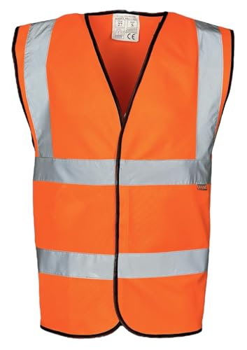 High Visibility EN20471 & RIS-3279-TOM Orange Hi-Vis Vest - Superior Safety & Comfor (XL)