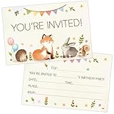 HOMANGA Woodland Animal Birthday Invitations, 20...