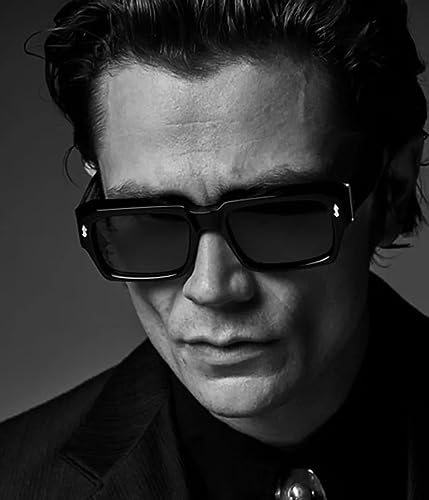 EYLRIM Square Frame Sunglasses for Women Men Fashion Rectangle Sun Glasses UV400 Protection Black Shades2