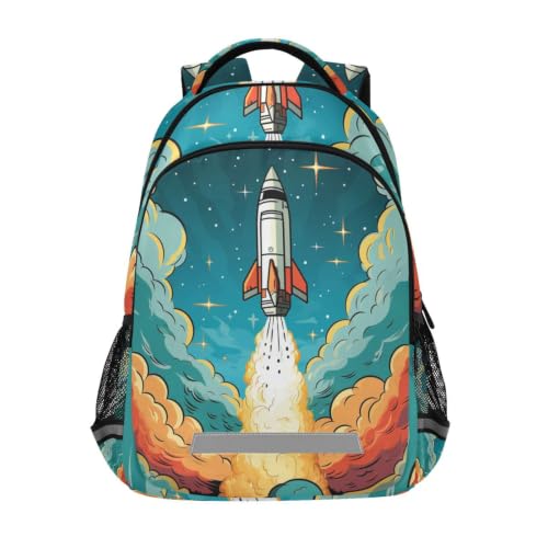 Sac à dos école fusée et étoiles pour élève et voyage ado