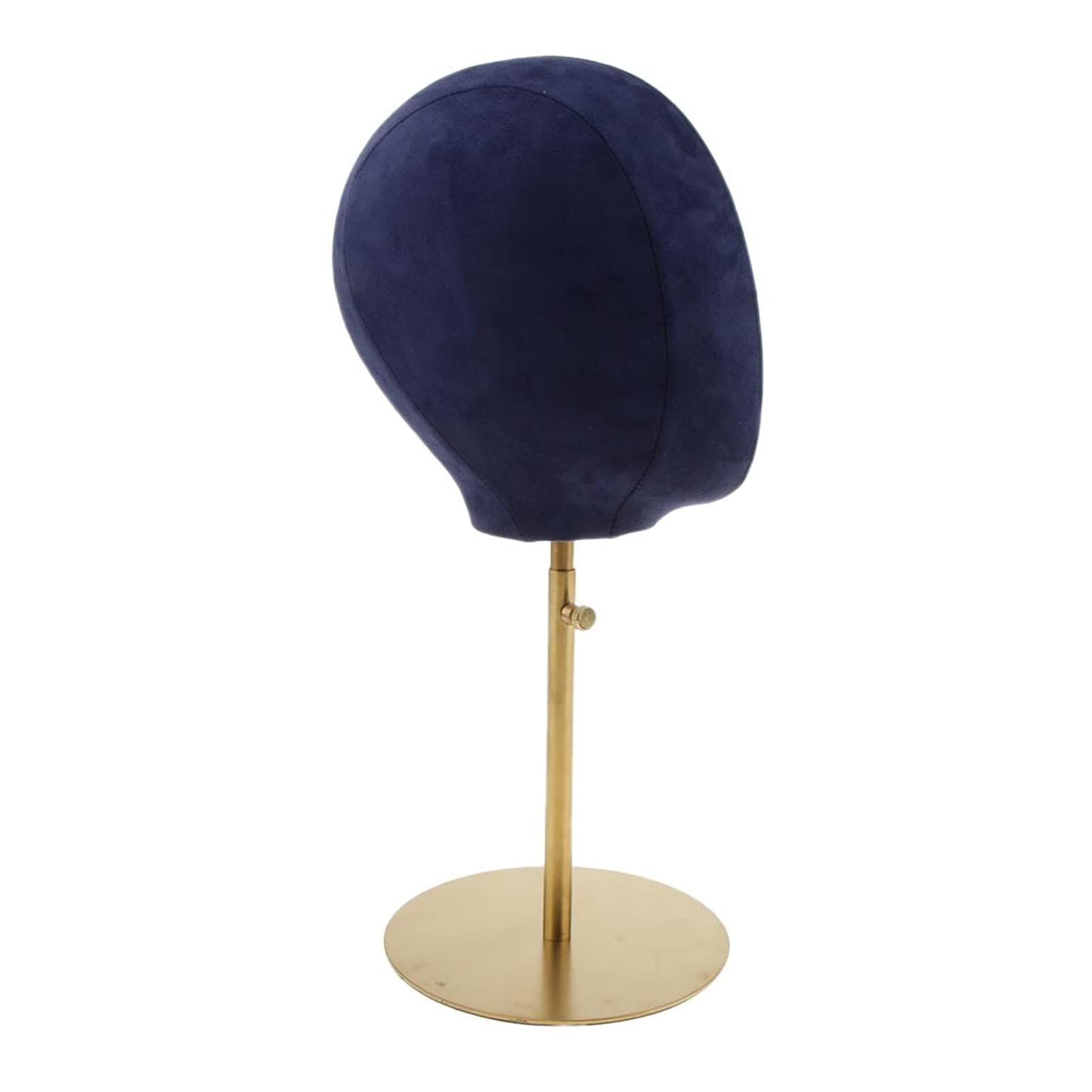 Suede Cork Mannequin Wig Hair Hat Manikin Head Model Wyświetlacz W/Metal Stand(Dark Blue)