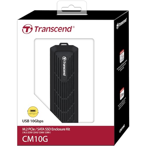 Transcend TS-CM10G Contenitore di unità di archiviazione Box Esterno SSD Nero M.2