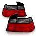 AmeriLite 4 Door Taillights Red/Smoke for BMW 3 Series E36 - Passenger and Driver Side