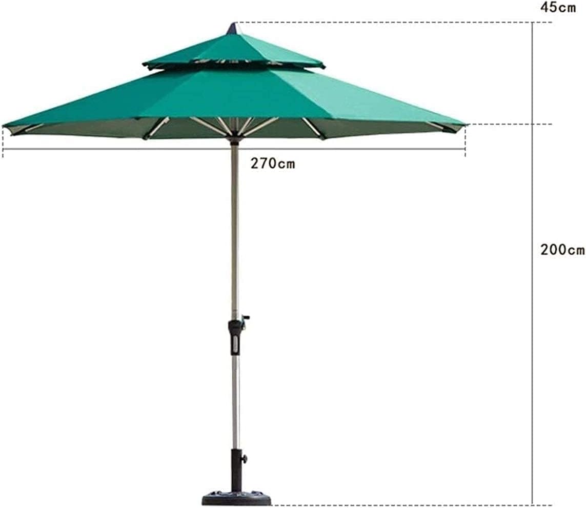 Cantilever Parasol Umbrella Sun Parasol Umbrella Garden Outdoor Patio Umbrella Market Umbrella with Base, Large Portable Offset Patio Umbrella for Poolside, Deck, Garden, Backyard, Pool (Dark Green)