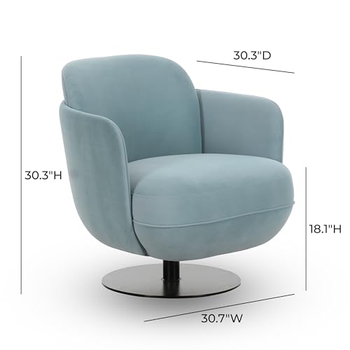 Sillón giratorio peluche azul menta miniatura 2