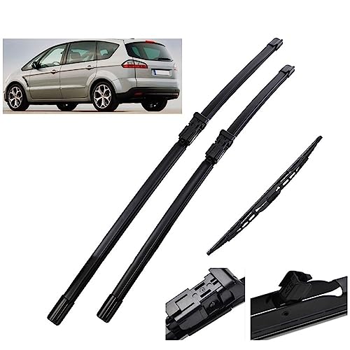 Balais d'essuie-glace Ford S-Max 2006-2008 | Pack de 3 brosses LHD avant arrière
