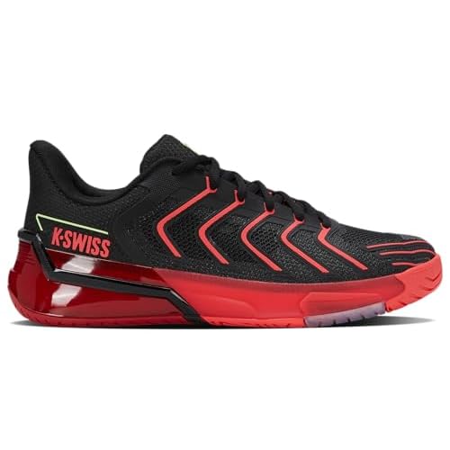 K-Swiss Men's Ultrashot 4 Tennis Shoe 8 Black/Neon Lava/Chili Pepper
