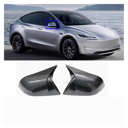Capuchons de rétroviseur Tesla Model 3 motif carbone look sportif dynamique - 4