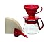 Produktbild Hario VDS-3012R Single Pour Over Coffee Starter Kit with Red Ceramic Dripper V01 Kaffeezubereitungsset, Kunststoff, Rot, 1