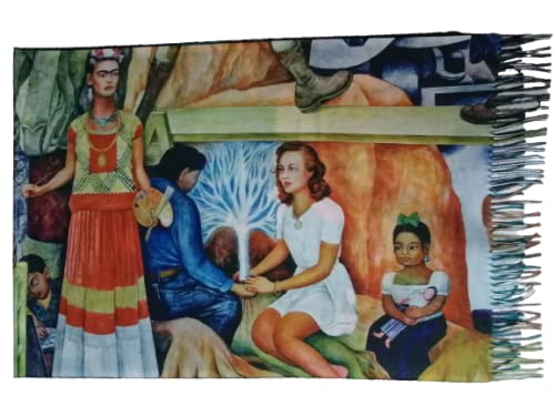 TF Sciarpa viscosa doppia stampa Frida Kahlo Khalo...