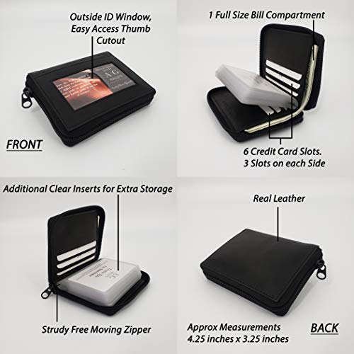 Image of AG Wallets Mens Zip Around Leather Wallet with Inserts (Brown)