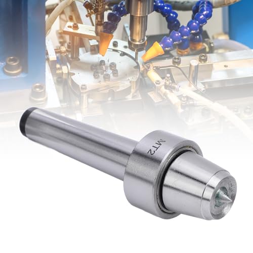 MT2 Live Tailstock Center Cup and Point Tip, Lathe Live Center Cup with Ball Bearing Stainless Steel Lathe Live Center Cup for Woodworking Metalworking No Tailstock Lathe