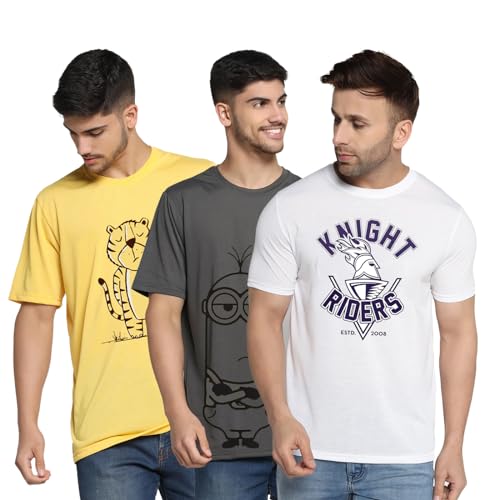 Image of INKKR Printed Round Neck T-Shirt Combos for Men