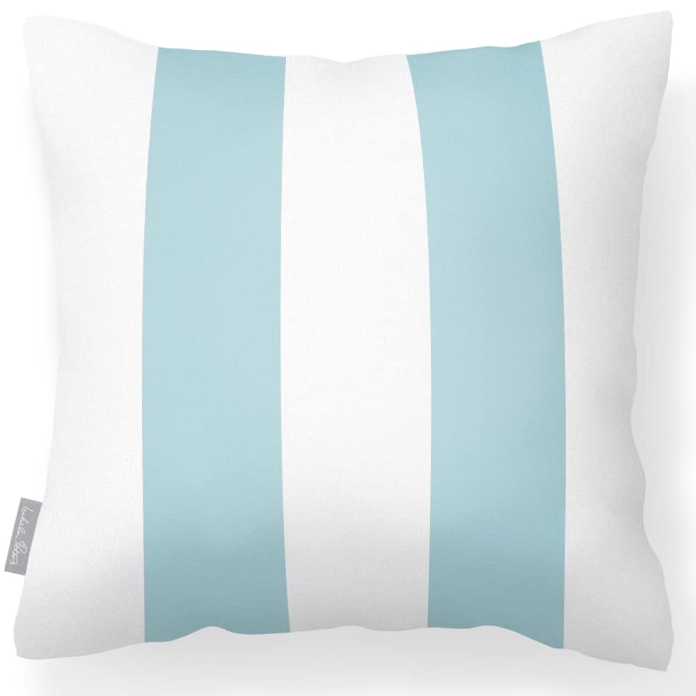 Izabela Peters Celeste Blue Outdoor Cushions Waterproof, 43 Cm, Filled Outdoor Cushion, - 2 Stripes, Garden Furniture Cushions, Outdoor Seat Cushions, Garden Chair Cushions