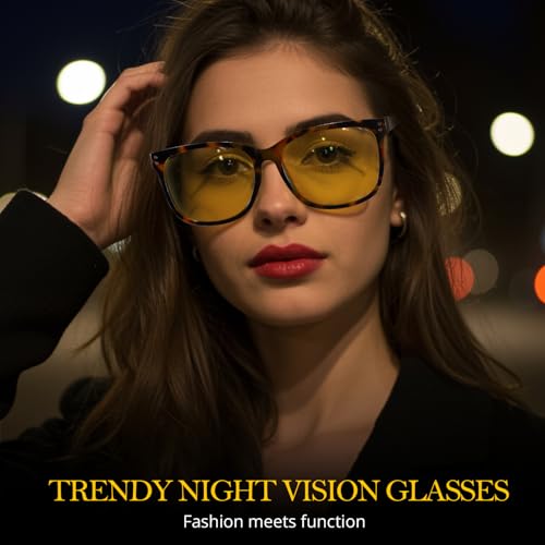 IGnaef Anti Glare Night Vision Driving Glasses for Womens Polarized Yellow Nighttime Glasses IF225262