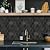 HOMEART Peel and Stick Backsplash Hexagon Tile, 12-Sheet Black Hexagon Tiles Mosaic Tile Backsplash for Kitchen Bathroom Fireplace