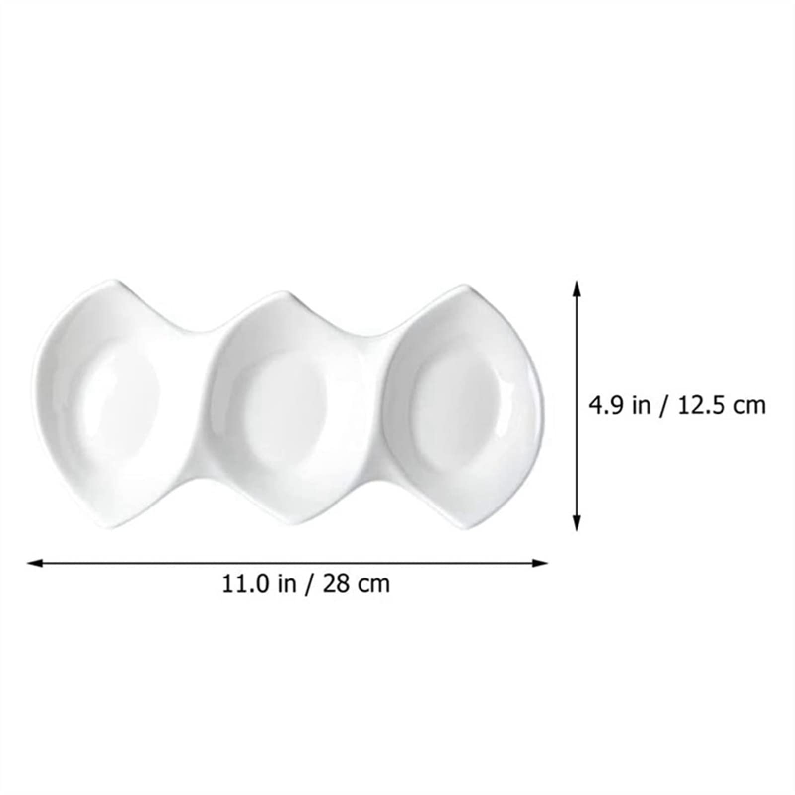 Cuenco de cerámica para ensaladas, plato para salsas, cuenco triple de doble punta, cuenco de cerámica para aperitivos, cuenco para platos de acompañamiento para restaurantes de hoteles, cuenco para