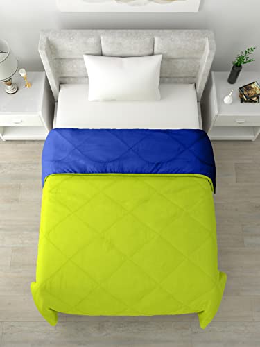 Image of Clasiko Reversible Single Bed Comforter; 60x90 Inches; 200GSM; Blue & Green