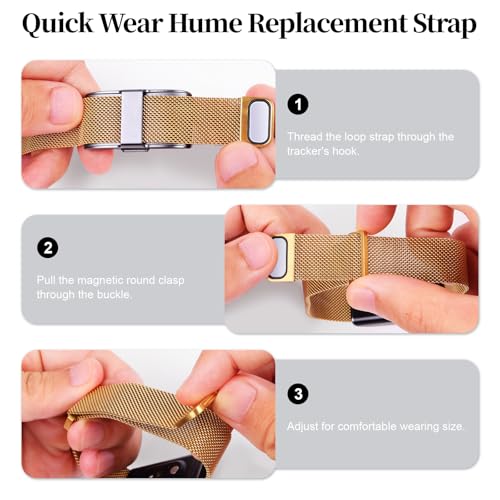 Metal Replacement Strap Compatible with Hume Band 1.0, Magnetic Mesh Loop by Tubkam - Used condition - Image 8