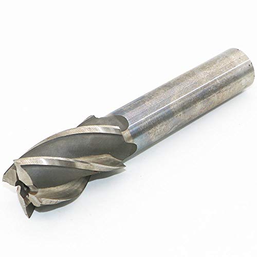 HSS End Mill Drill Bit - 1" Cutting Dia, 3/4" Shank, 4 Flute CNC End Mill Cutter for Wood, Aluminum, Steel, Titanium, Foam, Plastic