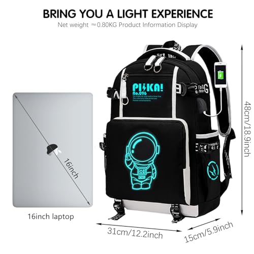 Anime Backpack Luminous Backpack.Cool Backpacks15.6 in Large capacity Laptopeight Backpack.with.Security Lock.Travel backpack.USB Port.Travel Backpack.Anti Theft Backpack.Cool Backpack3