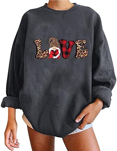 JJHAEVDY Women's Valentine's Dayl Print Sweatshirt Casual Long Sleeve Round Neck Loose Blouses Pullover