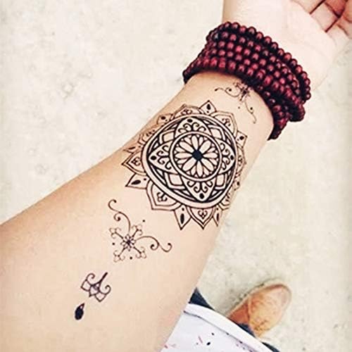 Amazon 防水一時的な入れ墨メンズファイアーイーグルロータスマンダラアイフレームトーテム水転写偽タトゥー用男性12 19センチ 4ピース タトゥーシール 通販