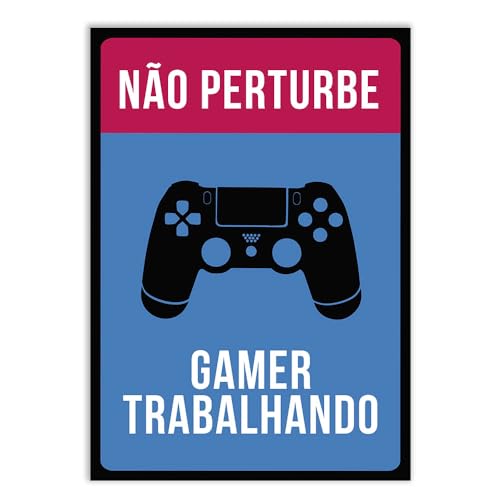 Placa decorativa “Não perturbe, gamer trabalhando”
