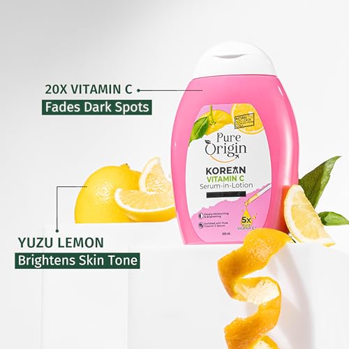 Image of Pure Origin Korean Vitamin C Bright Boosting Body Lotion | For Brighter, Glowing Skin and moisturized skin | For women and men | All skin type | 300 ml