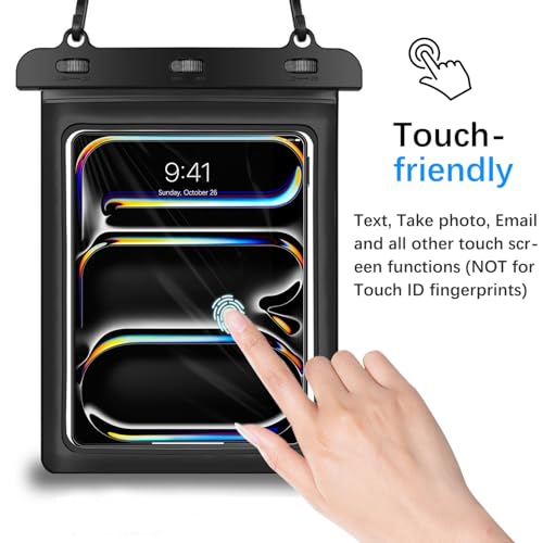 Mezeic Universal iPad Waterproof Case, Dry Bag Pouch for ipad Pro 13’’/12.9" ipad air 13" /11" Galaxy Tab S10FE+ 13.1"/S9FE+/S8EF/S7FE 12.4" Galaxy Tab S10+/S9+/S8+ 12.4", Tablets up to 13.5 inch
