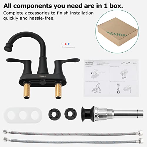 image for PARLOS 2-Handle Bathroom Sink Faucet High Arc Swivel Spout with Metal 