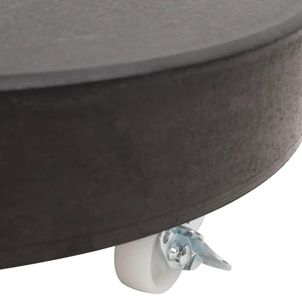 Tomostar Pied de Parasol avec roulettes, Support Socle de Parasol Base de Lestage Granite 30 kg Rond Noir