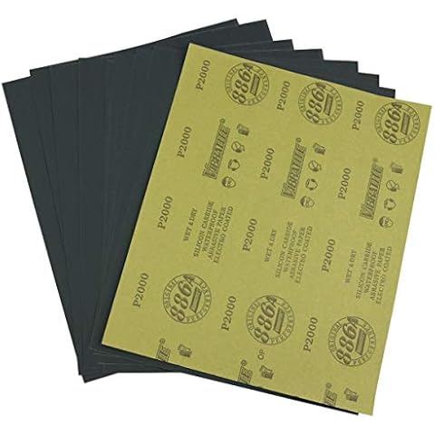 MAXMAN 10Pcs Wet and Dry Sandpaper,9 x 11 Inch Assortment Sandpaper Sheets,2000 Grit for Car,Wood Furniture Finishing Automotive Polishing Cover