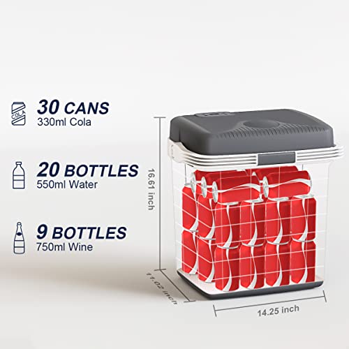 Image of TREFAN Electric Cooler & Warmer28QT /26L, Portable Car Fridge (48℉~139℉), Car Cooler Plug in, Electric Car Coolers for Vehicles AC /DC,12V Refrigerator for Car, Travel, Camping,Truck