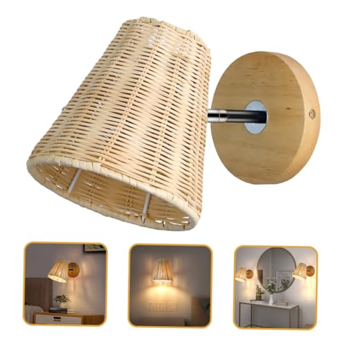 Aplique de pared de ratán para iluminar esquinas oscuras en salones 5