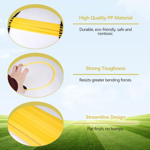 6m Échelle D'agilité 12 Echelon Avec Sac de Rangement et 4 Poteaux Accessoires D'entraînement de Football Réglable Échelle de Coordination Utilisé Pour le Football Basket-ball, Pour Adultes et Enfants – Image 5