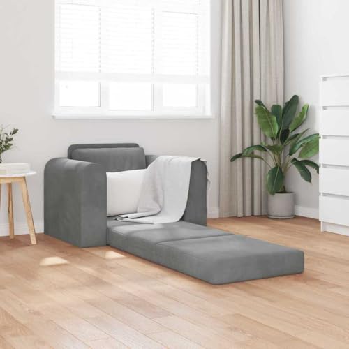 Generico Sofá cama gris oscuro, 98 x 71 x 83 cm, terciopelo, sofás, 4106667