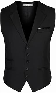Dninmim Men's Dress Suit Vests Slim Fit Casual Sleeveless Formal Business Jacket