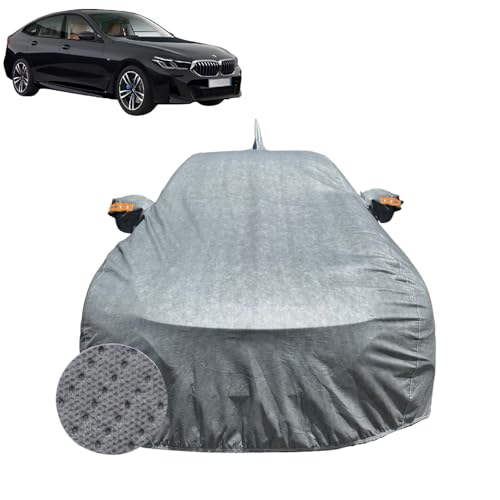 Image of Car Cover for BMW 6 Series GT (2018-2024) | 100% Waterproof Cover with Reflective Mirror Pockets | Dustproof, Scratchproof, Heatproof BMW 6 Series GT Car Cover |Soft Cotton Lining| Grey
