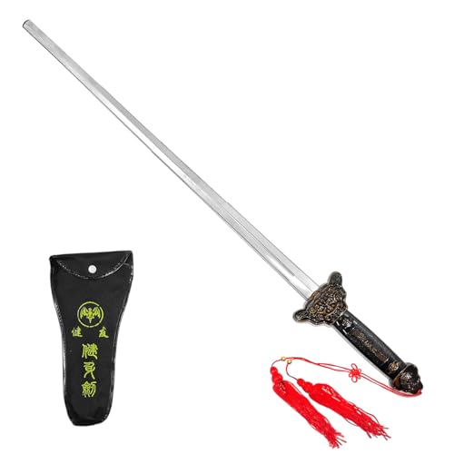 PS 36 Inch Tai Chi Chinese Training Sword Indoor and Outdoor Practice Tool Swordplay Training Accessory Cosplay Costume Prop Gift Item with Nylon Sheath
