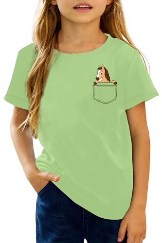 Image of Horse Shirts for Girls Love Horses Shirt Youth Horseback Riding Casual Animal Graphic Tees 8-15 Year Old