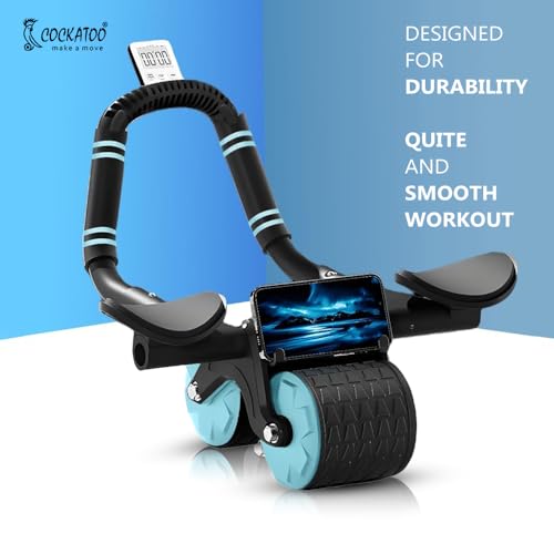 Image of Cockatoo Automatic Rebound Ab Roller for Men & Women|Home & Gym Ab Workout Equipment|Abs Workout Equipment for home|2 wheels Abdominal Ab Roller, Max weight 150 kg