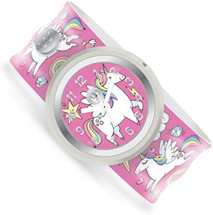 Slap Watch - One Size, Boys and Girls, Plunge Proof, Removable Analog Face, Colorful and Inspiring, Interchangeable Silicone Bands, Fun and Inspiring Bracelet Watches