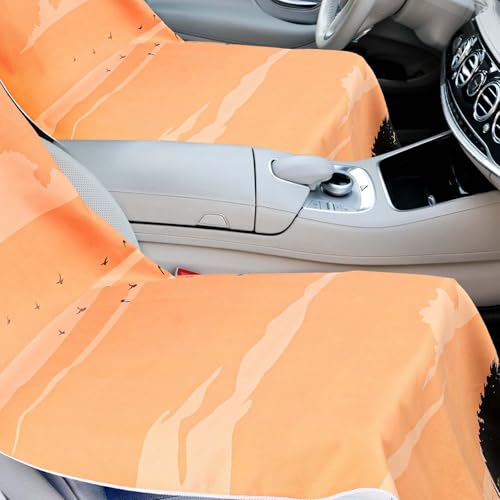 Image of Hahafelt 2 Pack Car Seat Towel Cover with Storage Bag, National Park 2 | 63 x 32 in Car Towel Seat Cover Non Slip Waterproof, Gym Workout Swimming Running, Machine Washable Sweat Absorbent Protector