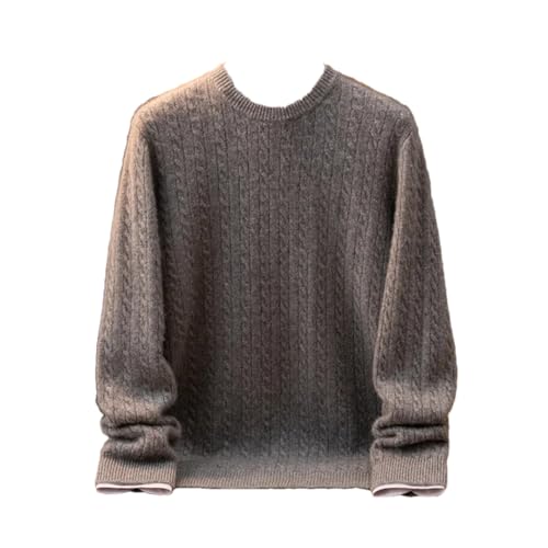 Mens Thickened 100% Cashmere Sweater Round Neck Business Knit Base Pullover Sweater