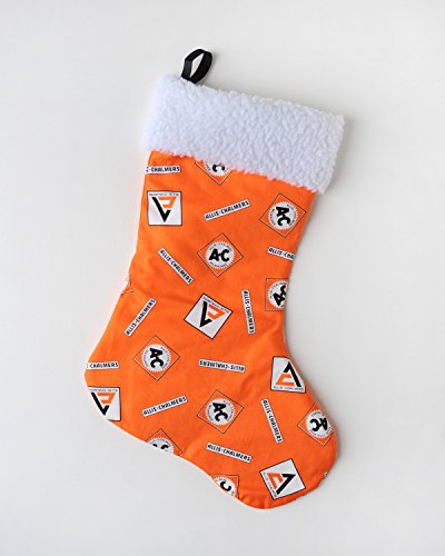 Allis Chalmers Tractor Christmas Stocking, orange logo toss