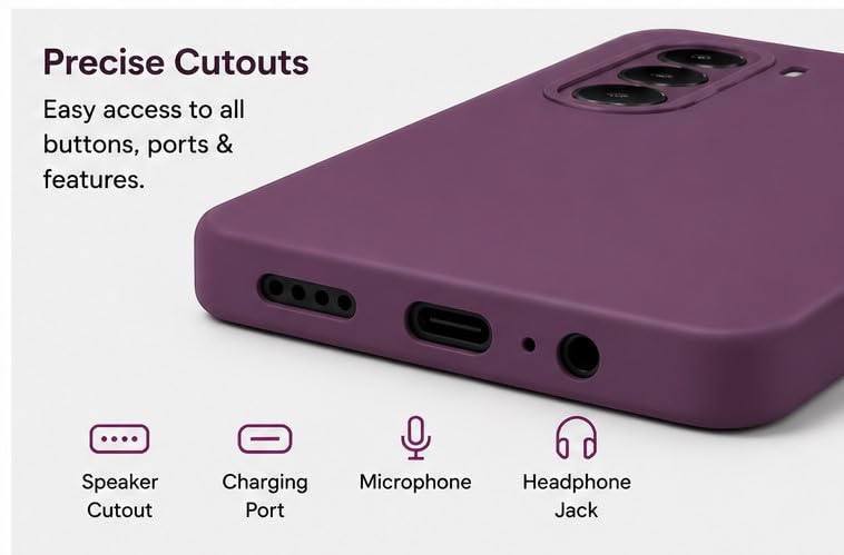 Image of FIRST MART Silicone Back Cover for OnePlus Nord CE 6 lite | Matte Purple Anti-Slip Grip Case, Precise Cutouts, Scratch Resistant, Slim Fit | Pack of 1