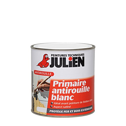 Julien Peinture Feri'Prim - Primaire antirouille pour Fer - Satin Blanc 0,5L