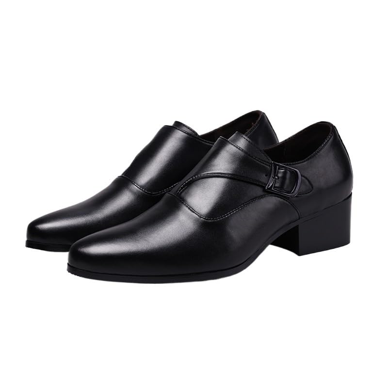 Men's Genuine Leather Platform Oxfords Slip On Pointed Toe Derbys Classic Formal Business Shoes Formal Oxford Weddings Prom